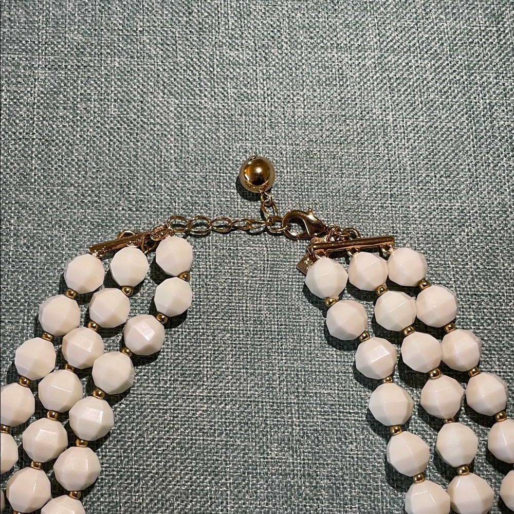 KATE SPADE CREAM GEM NECKLACE NWOT MODERN MULTI-STRAND CLASSIC - Picture 5 of 6
